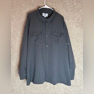 Men's Gray Aftco long sleeve button down vented shirt size 4x